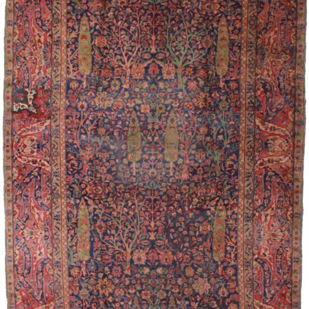 Antique Indian 9 x 17 Wool Oriental Rug 3692