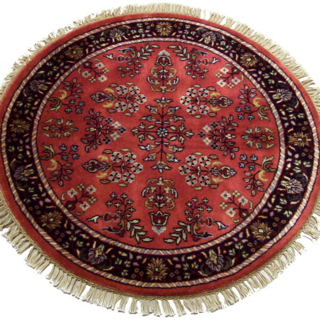 3 Feet Round Persian Sarouk Design Rug 12184