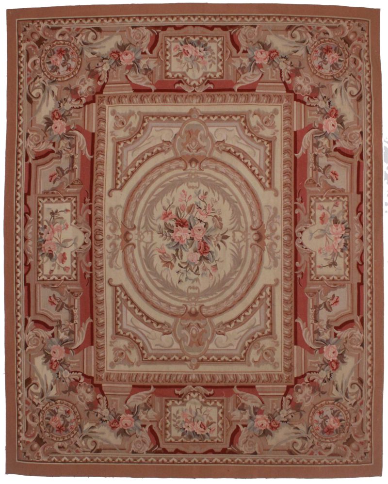 8 x 10 Vintage Wool Aubusson Rug 9781