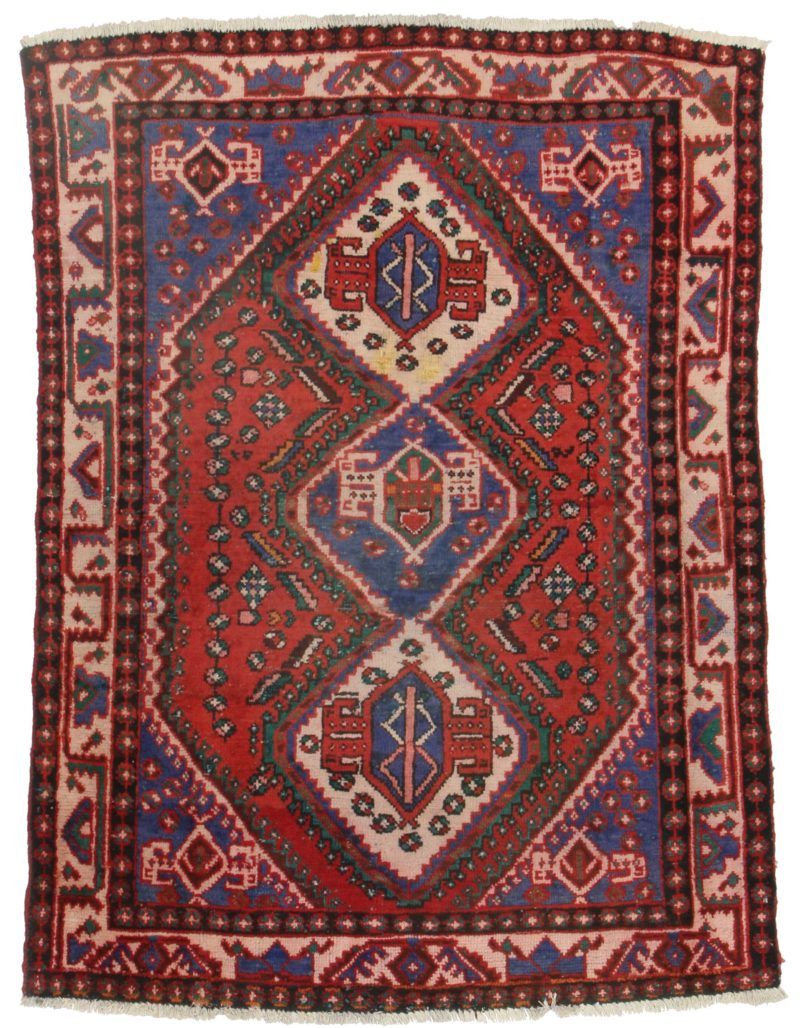 5 x 6 Antique Persian Shiraz Rug 9839